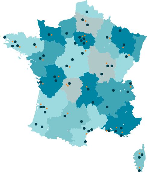 Carte des centres de recherche en dermatologie de France